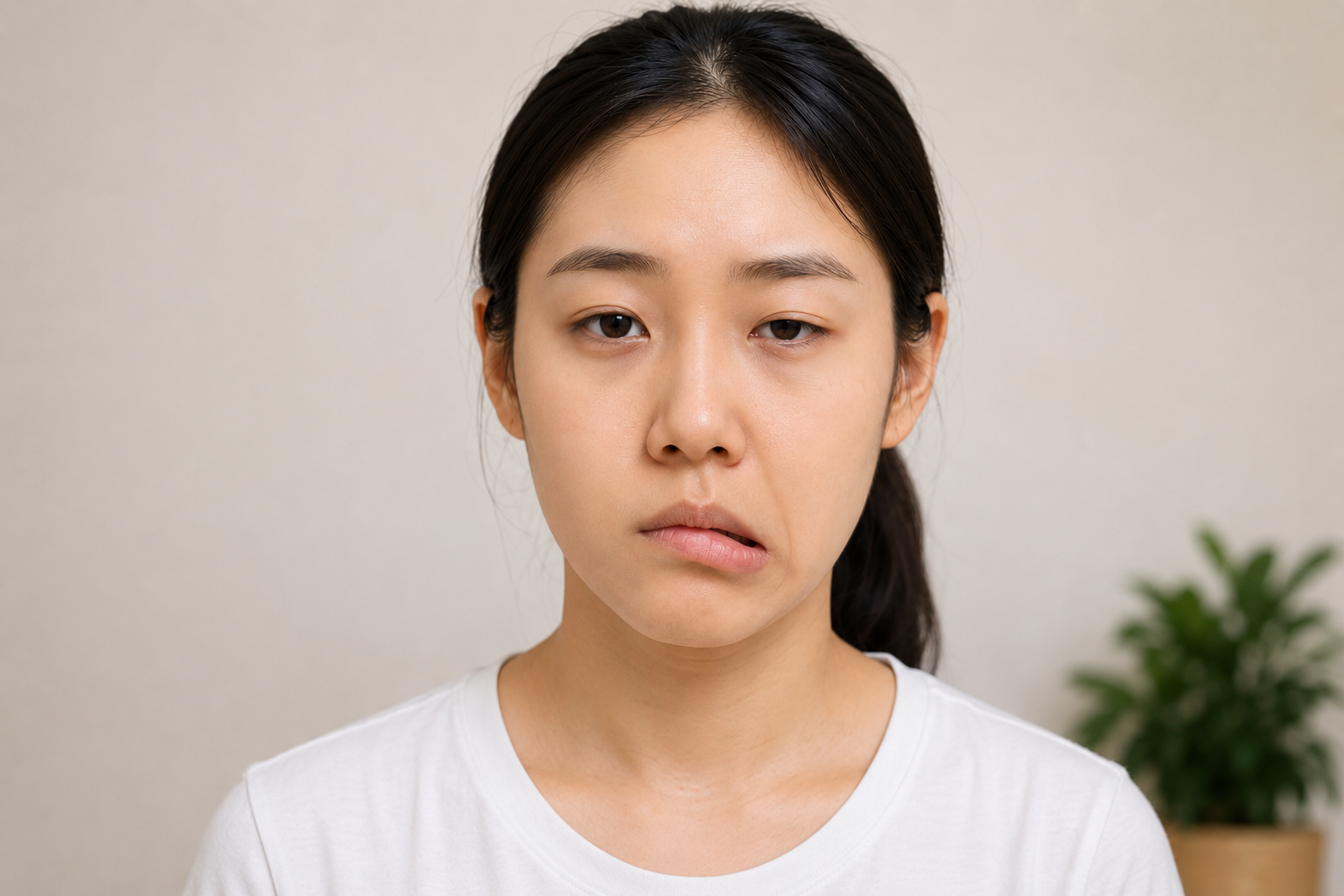 동탄구안와사한의원 안면마비로 한쪽 얼굴 움직임이 불편한 모습